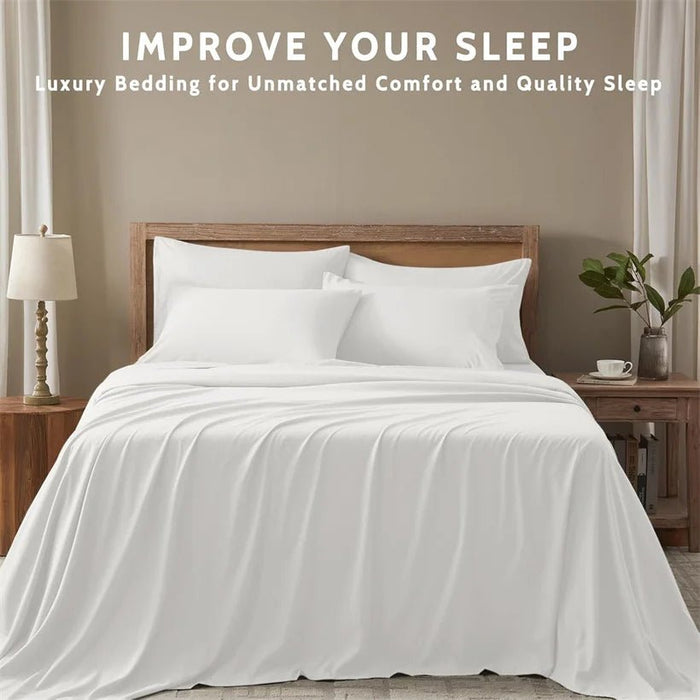 SaneShoppe-Luxury Soft Egyptian Cotton Bedding Set 1000 TC 4/6 Pieces