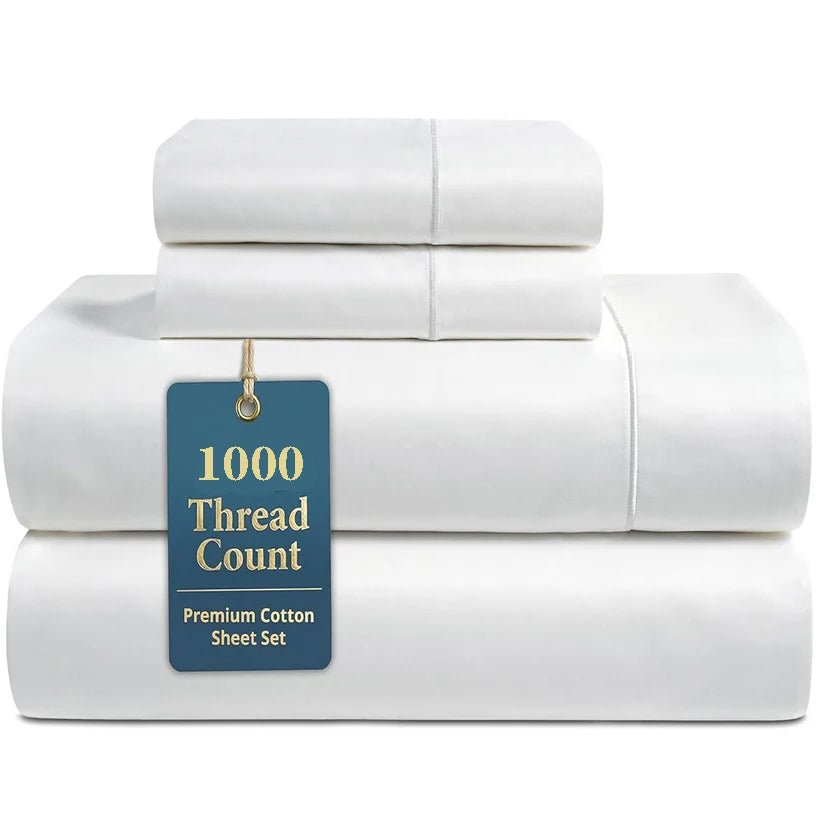 SaneShoppe-Luxury Soft Egyptian Cotton Bedding Set 1000 TC 4/6 Pieces