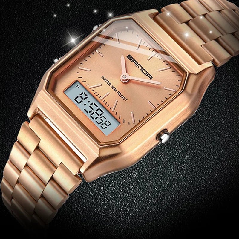 SaneShoppe-White Digital Quartz Sports Watch for Women - Waterproof Luxury Female Clock