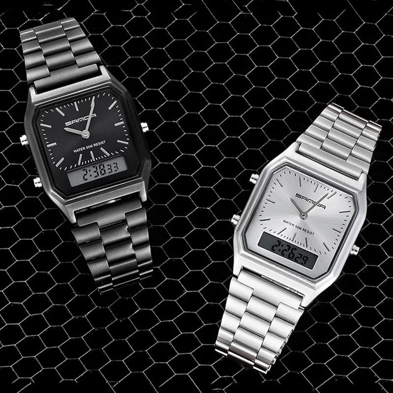 SaneShoppe-White Digital Quartz Sports Watch for Women - Waterproof Luxury Female Clock