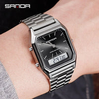 SaneShoppe-White Digital Quartz Sports Watch for Women - Waterproof Luxury Female Clock