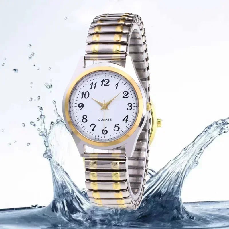 SaneShoppe-Elegant Stainless Steel Wristwatch Set for Men and Women