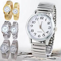SaneShoppe-Elegant Stainless Steel Wristwatch Set for Men and Women