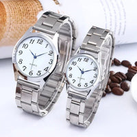 SaneShoppe-Elegant Stainless Steel Wristwatch Set for Men and Women