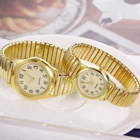 SaneShoppe-Elegant Stainless Steel Wristwatch Set for Men and Women