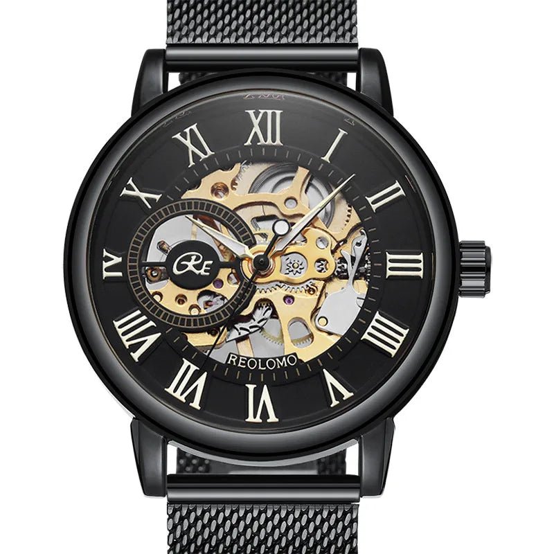 SaneShoppe-Luxury Skeleton Mesh Strap Mechanical Watch for Men