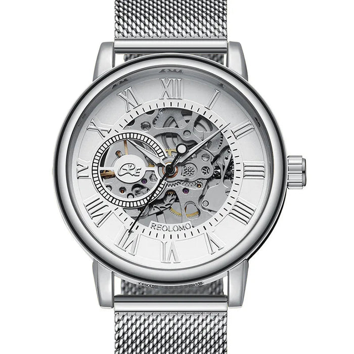 SaneShoppe-Luxury Skeleton Mesh Strap Mechanical Watch for Men