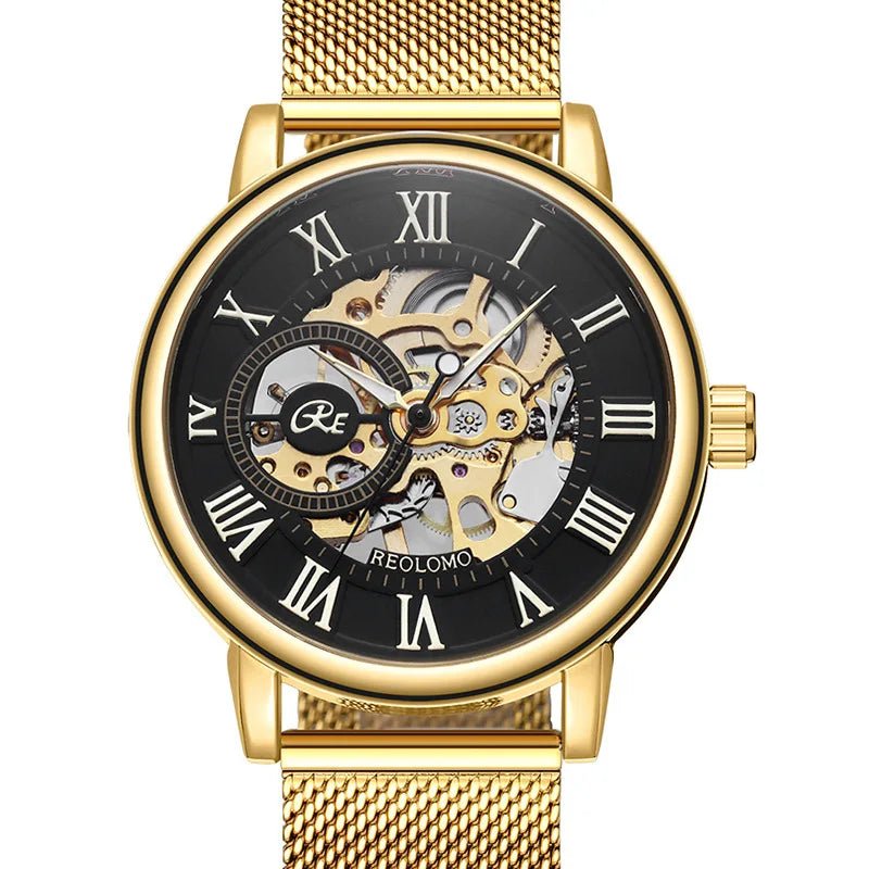 SaneShoppe-Luxury Skeleton Mesh Strap Mechanical Watch for Men