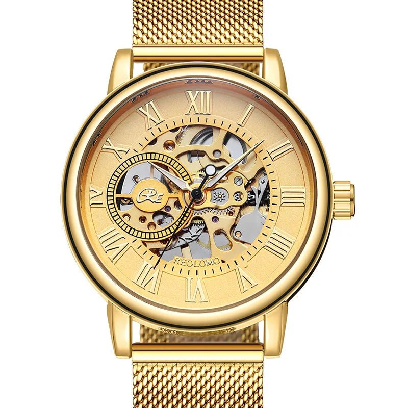 SaneShoppe-Luxury Skeleton Mesh Strap Mechanical Watch for Men