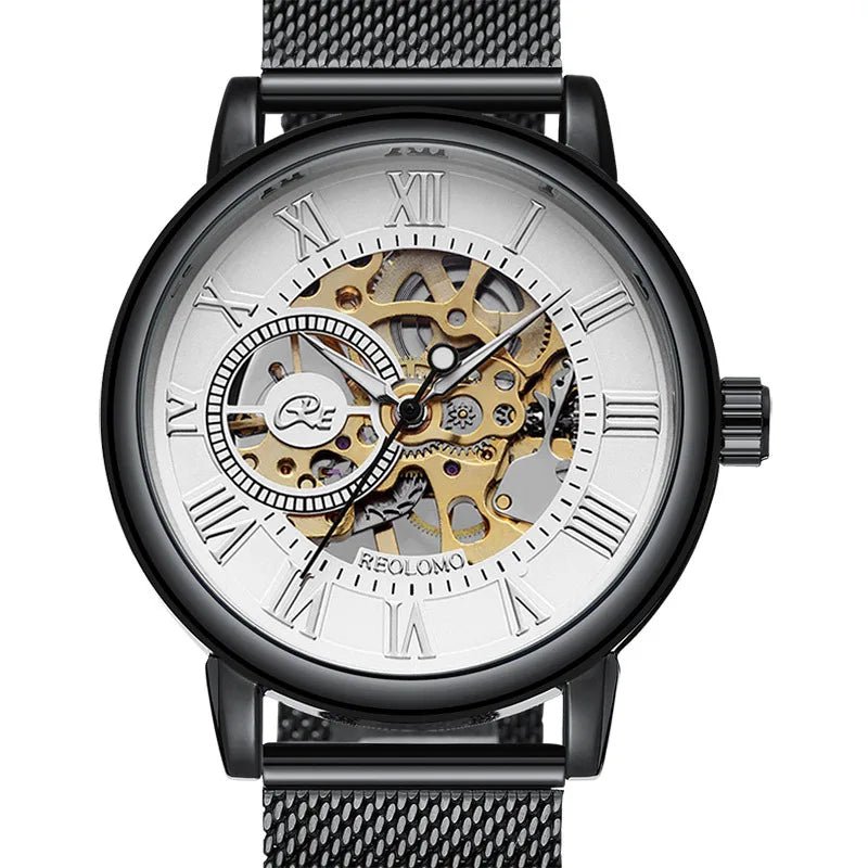 SaneShoppe-Luxury Skeleton Mesh Strap Mechanical Watch for Men