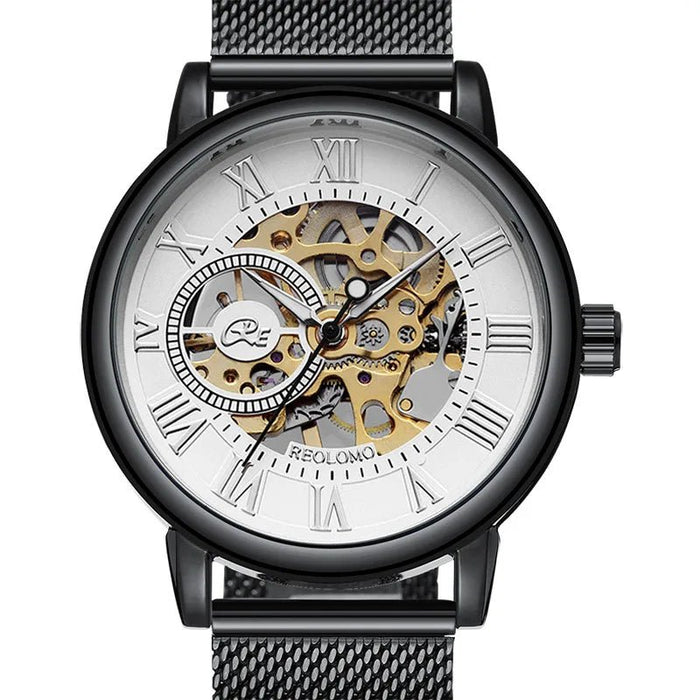 SaneShoppe-Luxury Skeleton Mesh Strap Mechanical Watch for Men