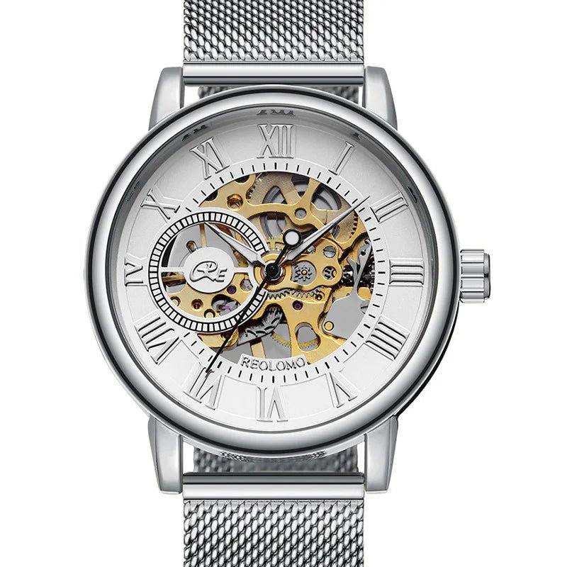 SaneShoppe-Luxury Skeleton Mesh Strap Mechanical Watch for Men