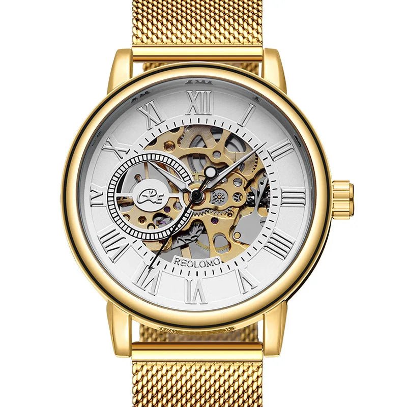 SaneShoppe-Luxury Skeleton Mesh Strap Mechanical Watch for Men