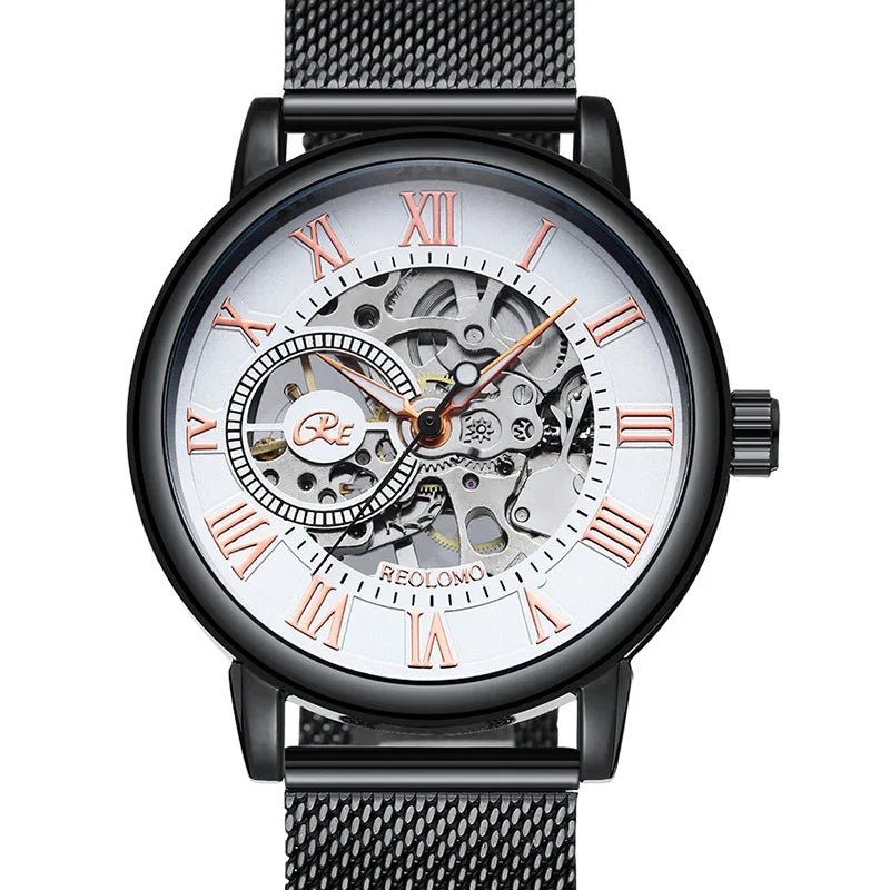 SaneShoppe-Luxury Skeleton Mesh Strap Mechanical Watch for Men