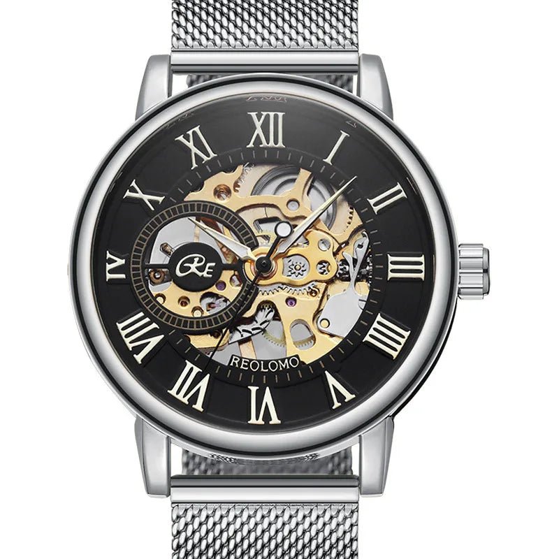 SaneShoppe-Luxury Skeleton Mesh Strap Mechanical Watch for Men