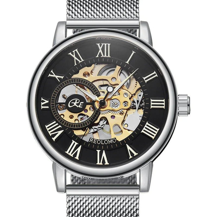 SaneShoppe-Luxury Skeleton Mesh Strap Mechanical Watch for Men