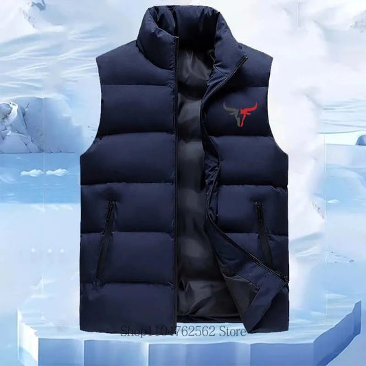 SaneShoppe - Men Casual Fashion Warm Comfortable Sleeveless Jacket Vest Coat Autumn Winter Mandarin Collar Sports Men Vest Outerwear