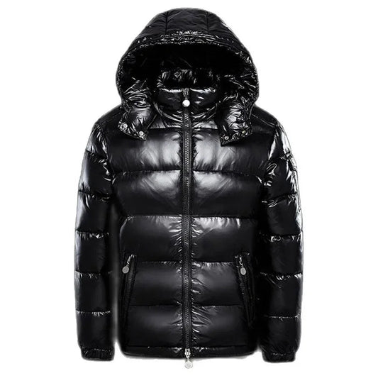 SaneShoppe - Men Detachable Hat Casual Parka Hooded Coat Winter New Men Solid Parkas White Duck Down Jacket Male Stand Collar Warm Thick Coat