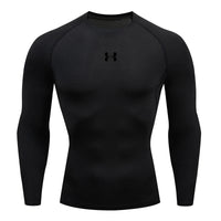SaneShoppe - Men Running Compression T-shirt Long sleeves Sport Tees Gym Fitness Sweatshirt Male Jogging Tracksuit Homme Athletic Shirt Tops