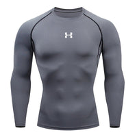 SaneShoppe - Men Running Compression T-shirt Long sleeves Sport Tees Gym Fitness Sweatshirt Male Jogging Tracksuit Homme Athletic Shirt Tops
