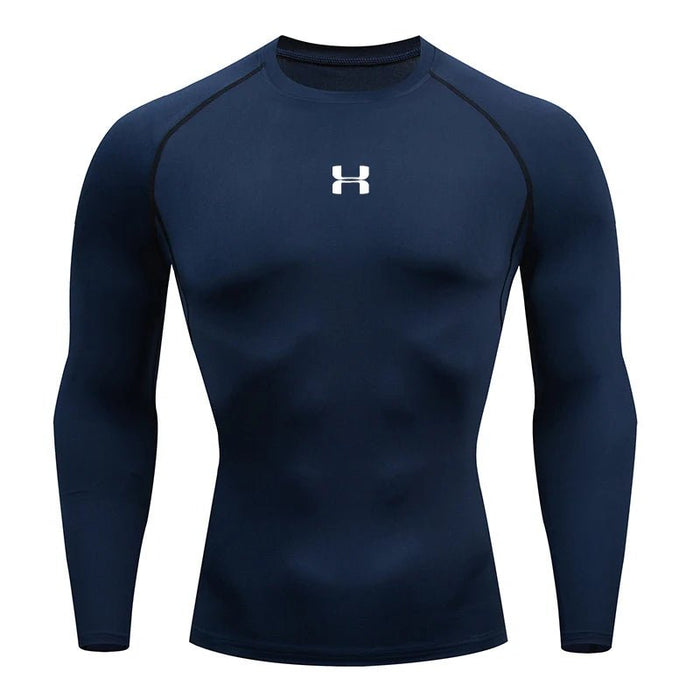 SaneShoppe - Men Running Compression T-shirt Long sleeves Sport Tees Gym Fitness Sweatshirt Male Jogging Tracksuit Homme Athletic Shirt Tops