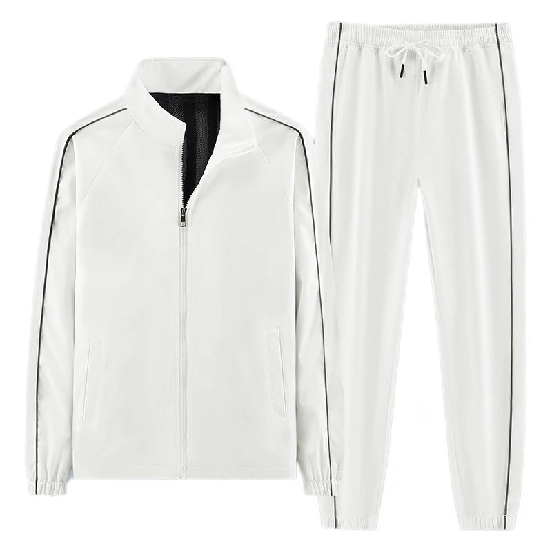 SaneShoppe - Men Tracksuit Casual Joggers Suit Sportswear Jackets And Pants 2 Piece Sets New Male Spring Autumn Running Sports Suit