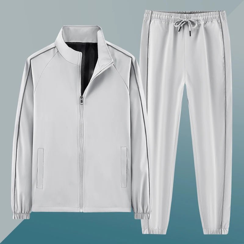 SaneShoppe - Men Tracksuit Casual Joggers Suit Sportswear Jackets And Pants 2 Piece Sets New Male Spring Autumn Running Sports Suit