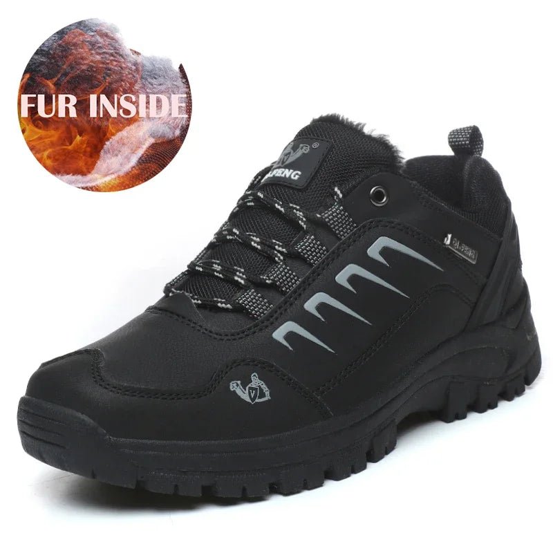 SaneShoppe - Men Women Black Color Outdoor Sports Casual Shoes Winter Warm Fur Footwear Comfortable Walking Shoe Man Classic Sneaker Big Size
