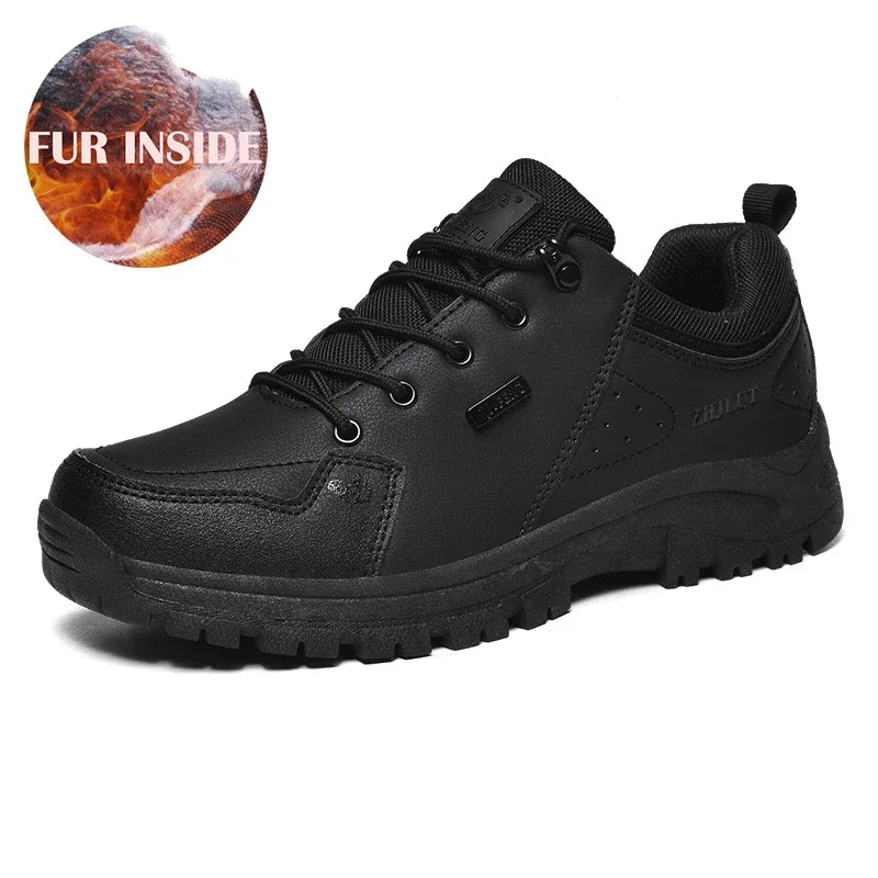 SaneShoppe - Men Women Black Color Outdoor Sports Casual Shoes Winter Warm Fur Footwear Comfortable Walking Shoe Man Classic Sneaker Big Size