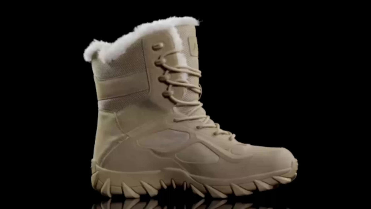 SaneShoppe - Men&apos;s Heavy - Duty Tactical Hiking Boots - All - Terrain Shock - Absorbing /Outdoor Boots with Lace - Up Ankle, Non - Slip Rubber Sole & Ergonomic Design - Beige/Black - All - Weather Durable for Camping, Trekking,M Work - All - Seaso