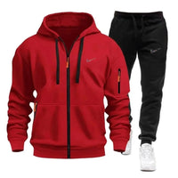 SaneShoppe-Men's Sportswear Hoodie and Sweatpants Set for Running Unisex Autumn Tracksuit