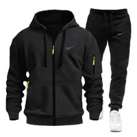 SaneShoppe-Men's Sportswear Hoodie and Sweatpants Set for Running Unisex Autumn Tracksuit