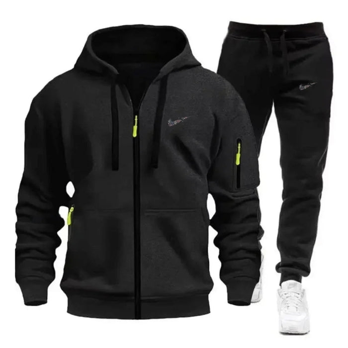 SaneShoppe-Men's Sportswear Hoodie and Sweatpants Set for Running Unisex Autumn Tracksuit