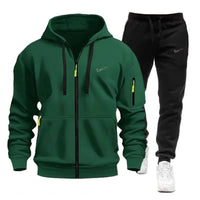 SaneShoppe-Men's Sportswear Hoodie and Sweatpants Set for Running Unisex Autumn Tracksuit