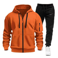 SaneShoppe-Men's Sportswear Hoodie and Sweatpants Set for Running Unisex Autumn Tracksuit