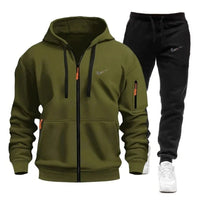 SaneShoppe-Men's Sportswear Hoodie and Sweatpants Set for Running Unisex Autumn Tracksuit