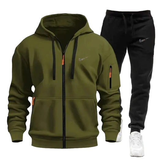 SaneShoppe-Men's Sportswear Hoodie and Sweatpants Set for Running Unisex Autumn Tracksuit