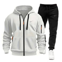 SaneShoppe-Men's Sportswear Hoodie and Sweatpants Set for Running Unisex Autumn Tracksuit