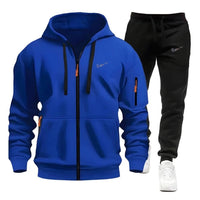 SaneShoppe-Men's Sportswear Hoodie and Sweatpants Set for Running Unisex Autumn Tracksuit