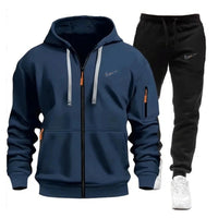 SaneShoppe-Men's Sportswear Hoodie and Sweatpants Set for Running Unisex Autumn Tracksuit
