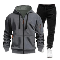 SaneShoppe-Men's Sportswear Hoodie and Sweatpants Set for Running Unisex Autumn Tracksuit