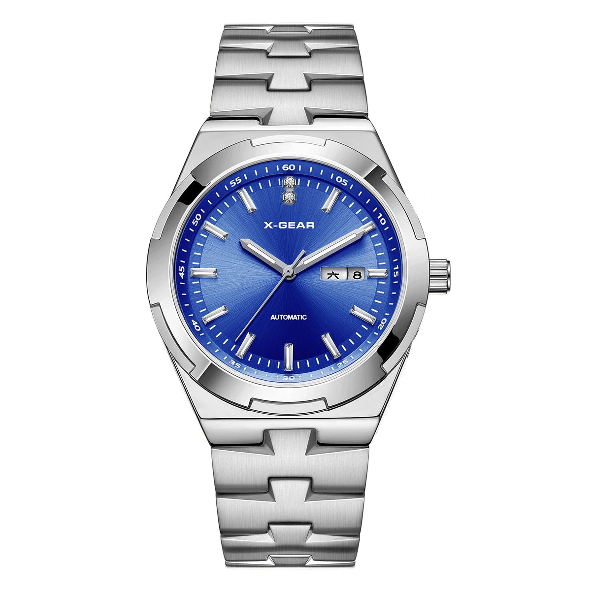 SaneShoppe-Men's Stainless Steel Automatic Mechanical Wristwatch with Luminous, Waterproof Design