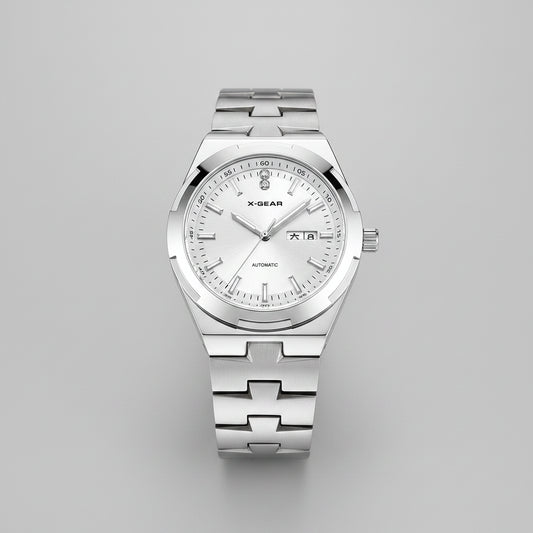 SaneShoppe-Men's Stainless Steel Automatic Mechanical Wristwatch with Luminous, Waterproof Design