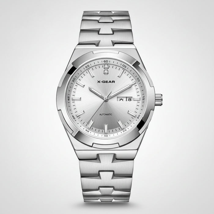 SaneShoppe-Men's Stainless Steel Automatic Mechanical Wristwatch with Luminous, Waterproof Design