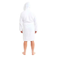 SaneShoppe - Men's Bamboo Hooded Bath Robe Ultra Absorbent Towelling Dressing Gown for Hotels Gyms Spas with Soft Breathable Cotton Blend Quick Dry Grey White by Toro Rocco