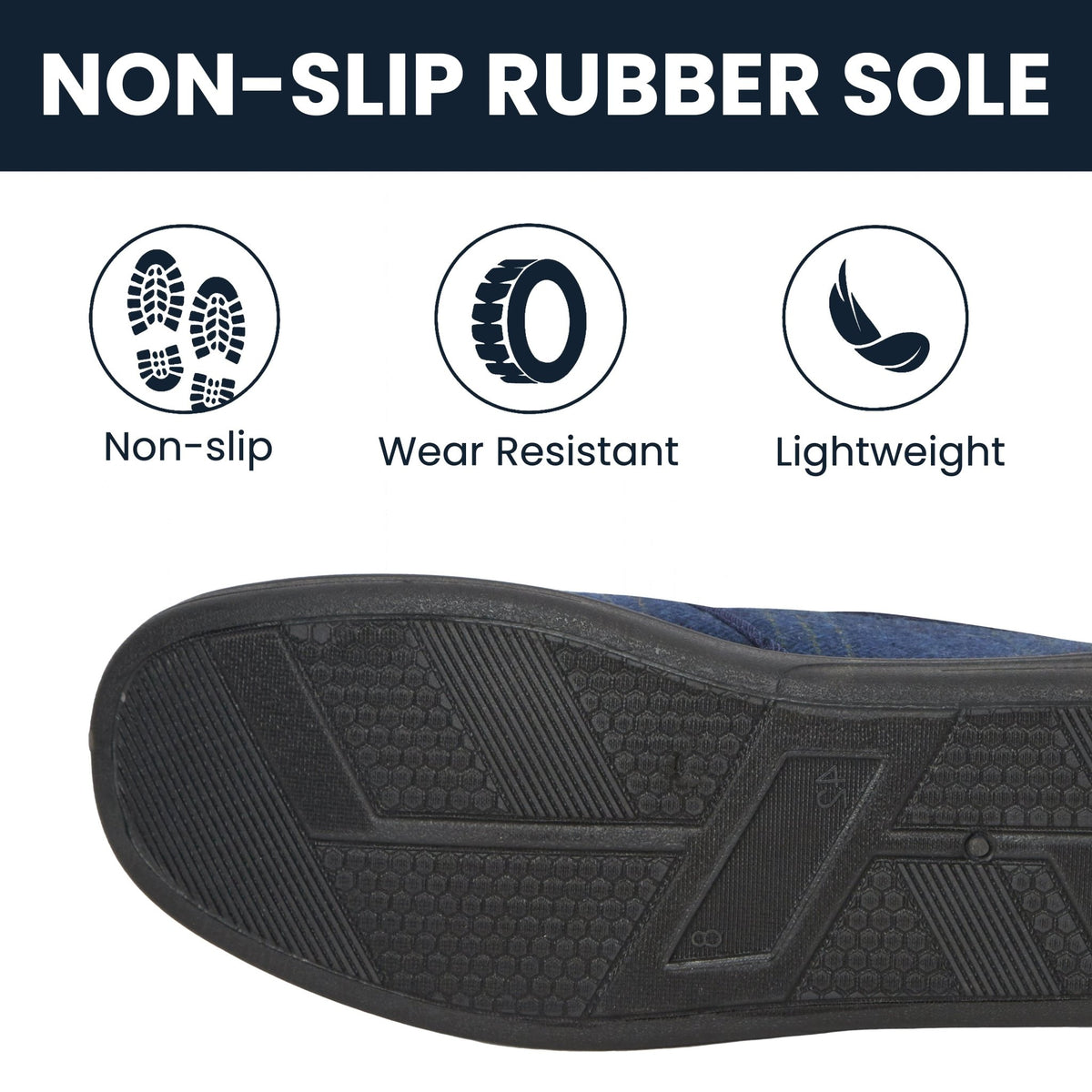 SaneShoppe - Men’s Checked Slippers Memory Foam Cushioned Soft Lining Warm Thermal Slip On House Shoes Pair for Indoor Use by Sock Stack