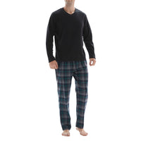 SaneShoppe - Men’s Checkered Pattern Pyjamas with Fleece Top and Cotton Bottoms Loungewear.