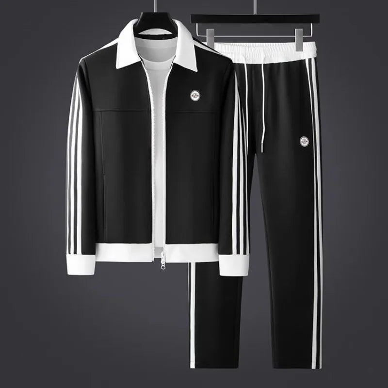 SaneShoppe - Men's Clothing Autumn and Winter high quality Fashion Brand Personalized Printing Casual Handsome Light Luxury Men's suit