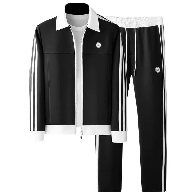 SaneShoppe - Men's Clothing Autumn and Winter high quality Fashion Brand Personalized Printing Casual Handsome Light Luxury Men's suit