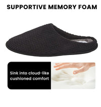 SaneShoppe - Men's Corduroy Slip On Indoor House Shoes Non Slip Sole Memory Foam Warm Thermal Lined Easy Care Slipper Pair by Sock Stack